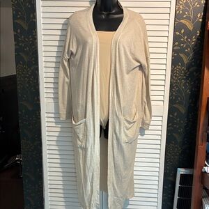 Poof! Cream Long Cardigan Sweater